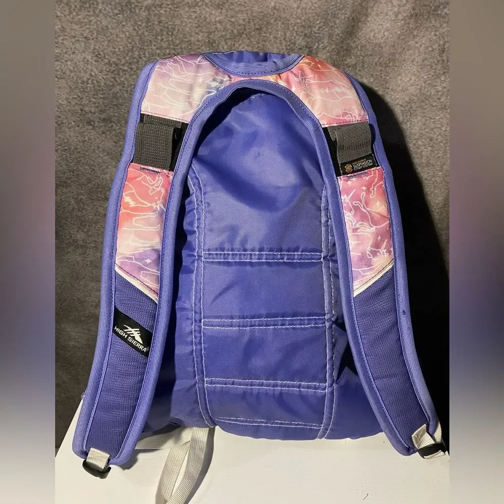 High Sierra Loop Backpack Unicorn Clouds Pink Purple Girls School Travel